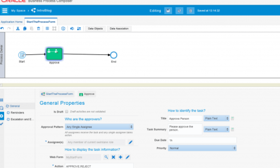Approve task properties.