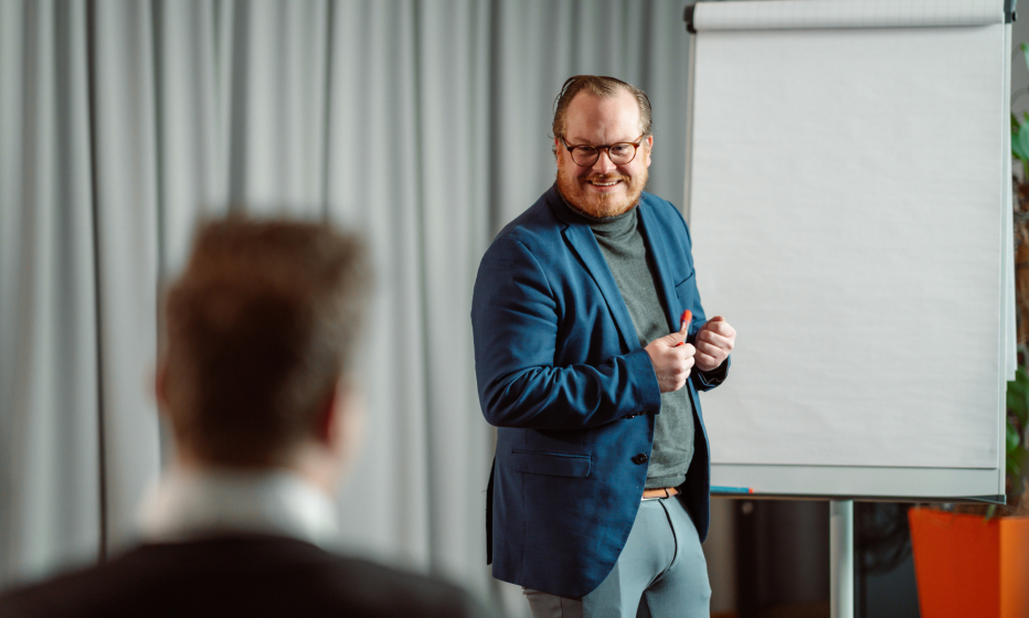 Man sfeerbeeld presentatie