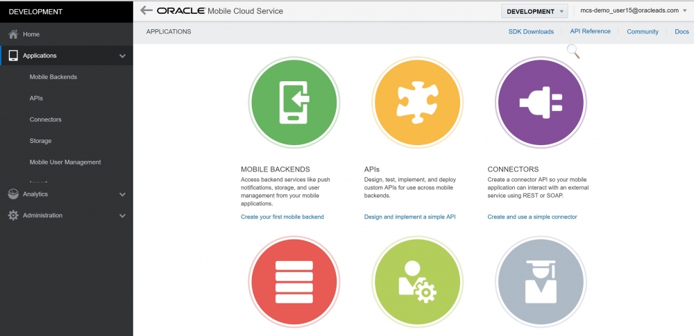 Mobile Cloud Services Dashboard