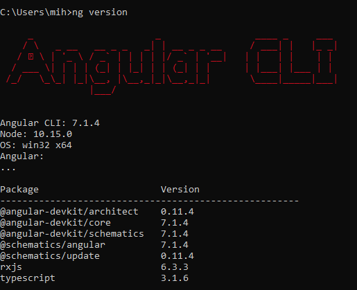 Angular CLI version