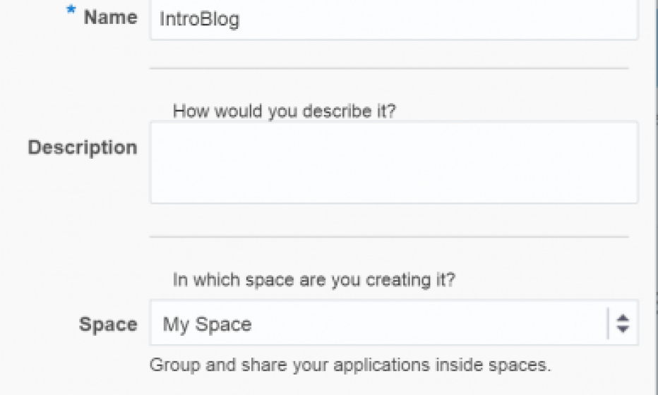 Create a new application