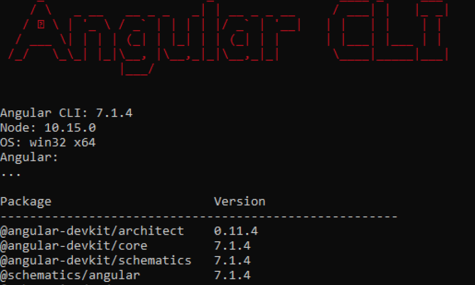 Angular CLI version