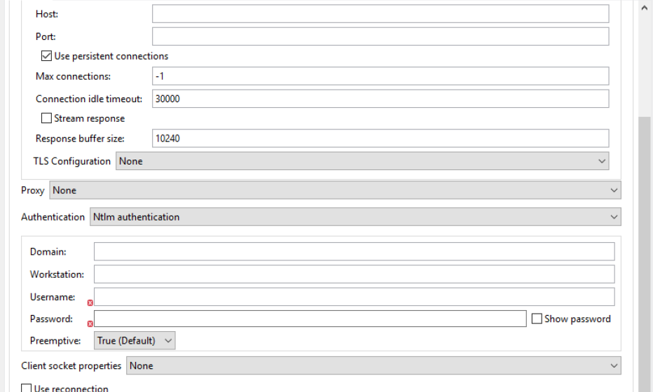 HTTP Request Connector configuration