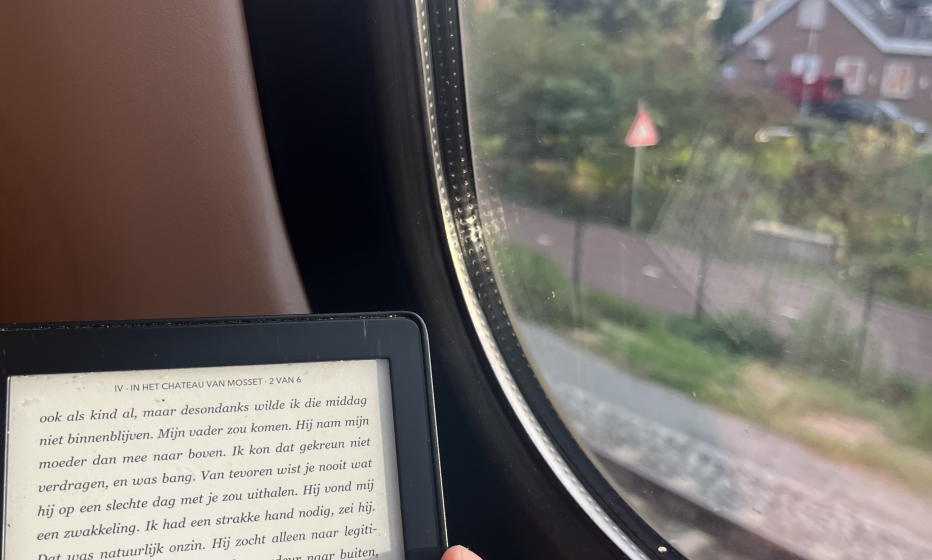 Aan het lezen in de trein
